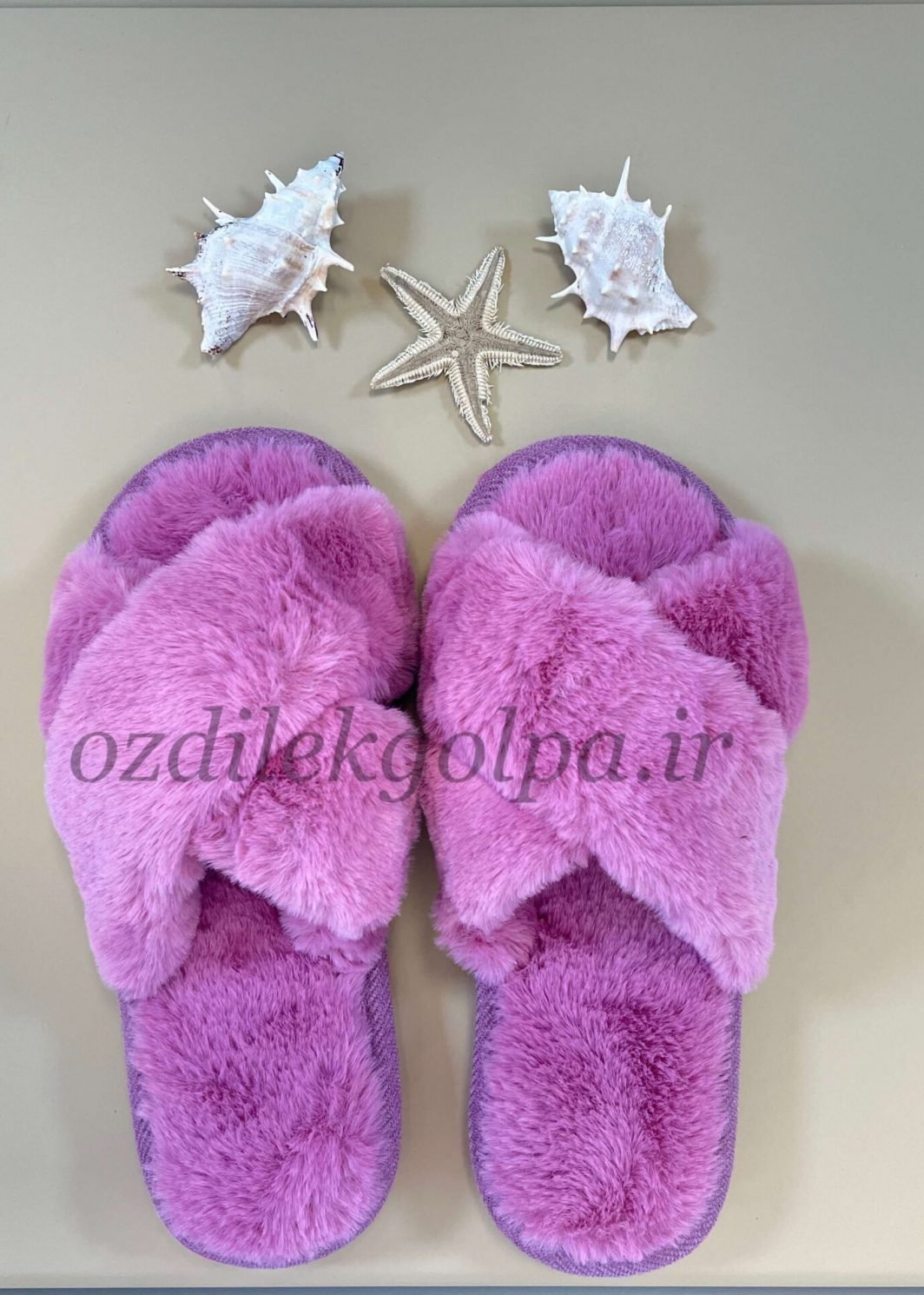 دمپایی روفرشی ضربدری بنفش کفی لژدار دور دوخت زنانه دارای 3 سایز دارای 4 رنگ بنفش و صورتی ، مشکی