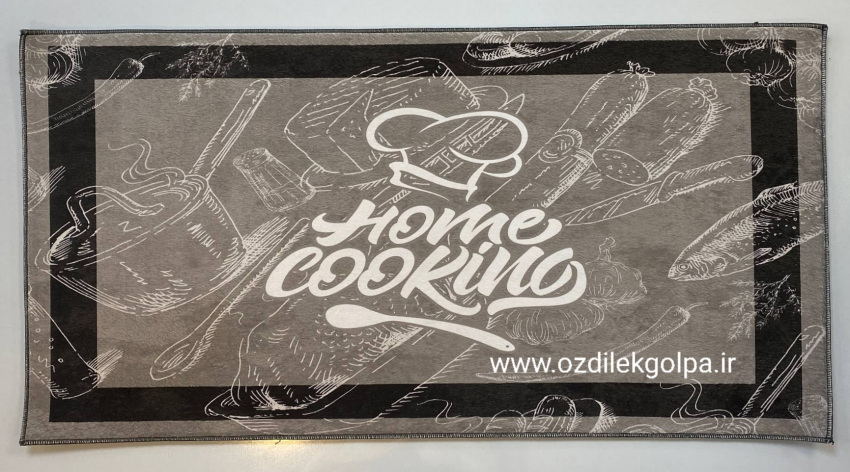 پادری آشپزخانه برند تاپ مت Top mat مدل مخمل دیجیتال پشت چرم سایز 90*50