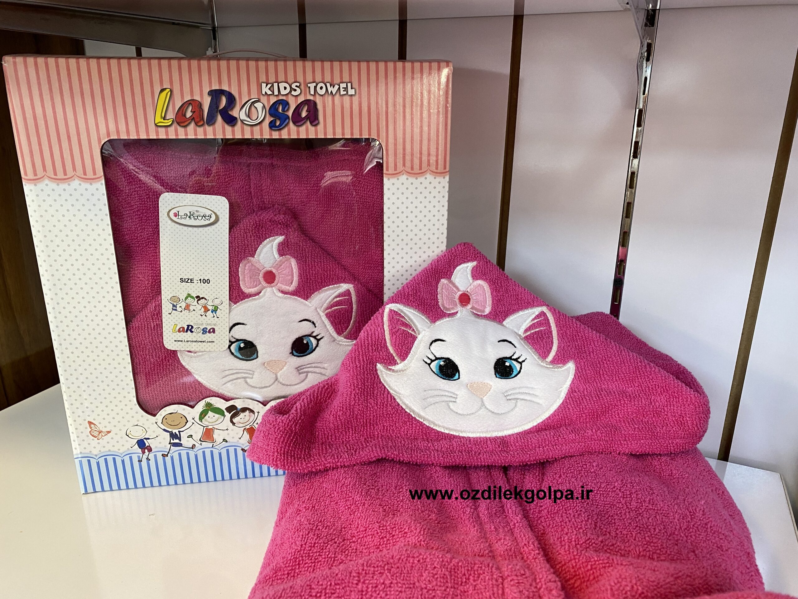 تن پوش کودک لاروسا larosa طرح گربه رنگ سرخ آبی