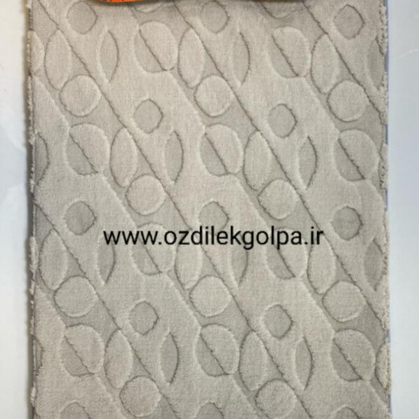 پادری مدل فندی برند تاپ مت Topmat رنگ طوسی روشن سایز 80*50 پشت دات طرح برگی