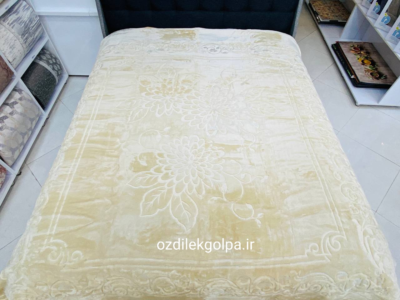 پتو برند گلبافت مدل الوان دونفره سایز 220*240 رنگ کرم کد 40-350 - Image 2