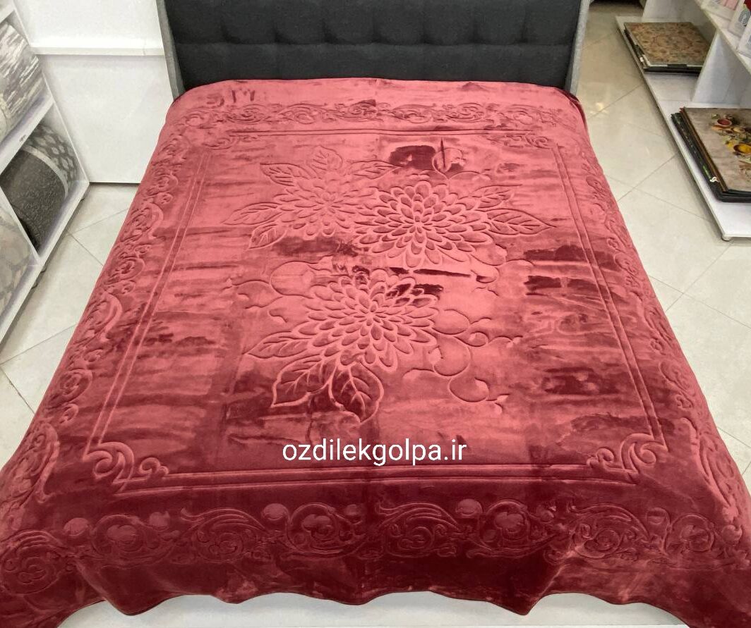 پتو برند گلبافت مدل الوان دونفره سایز 220*240 رنگ مسی کد 05-600