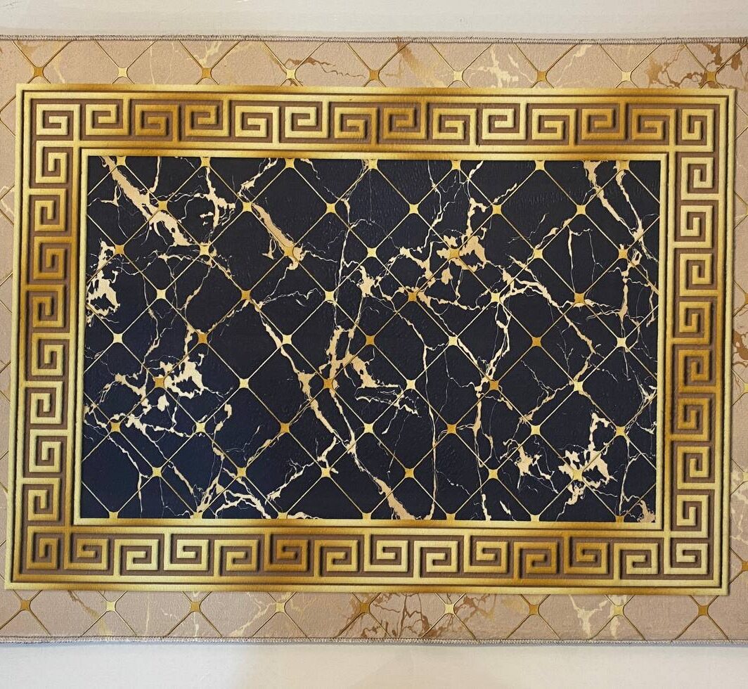پادری برند تاپ مت Top mat مدل مخمل دیجیتال پشت چرم سایز 70*50