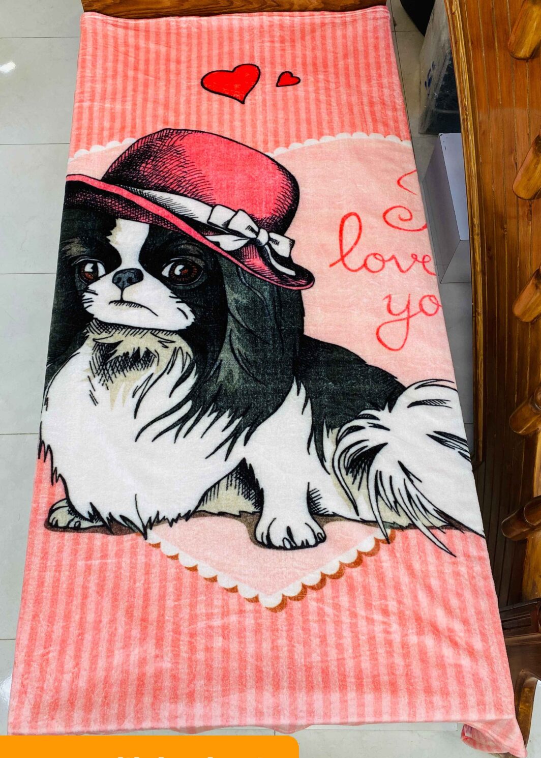 پتو ژله ای مسافرتی یکنفره طرح dog rugs سایز 160*220 برند شادیلون