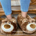 دمپایی روفرشی مدل خرس کله گنده رنگ قهوه ای