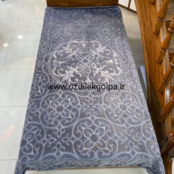 پتو برند گلبافت مدل الوان یکنفره سایز 220*160 رنگ طوسی پر رنگ کد 80-350