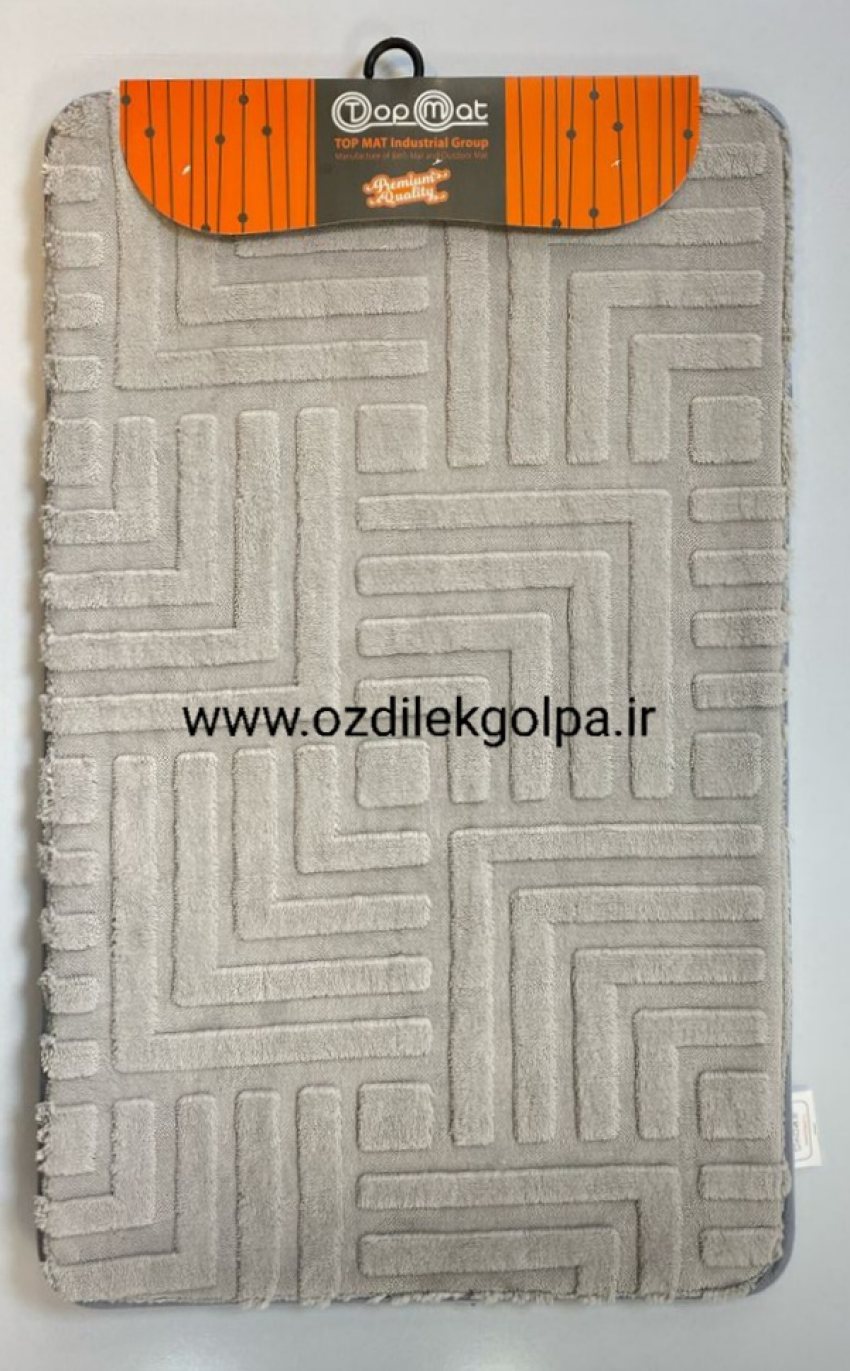 پادری مدل فندی برند تاپ مت Topmat رنگ طوسی روشن سایز 80*50 پشت دات طرح هزارتو