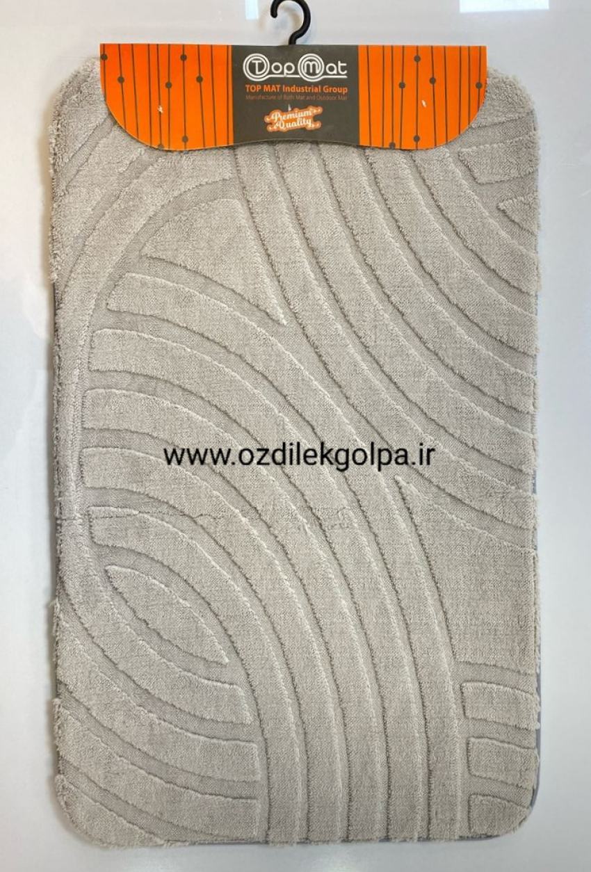 پادری مدل فندی برند تاپ مت Topmat رنگ طوسی روشن سایز 80*50 پشت دات طرح رنگین کمان