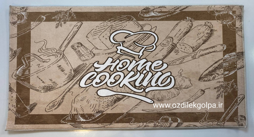 پادری آشپزخانه برند تاپ مت Top mat مدل مخمل دیجیتال پشت چرم سایز 90*50