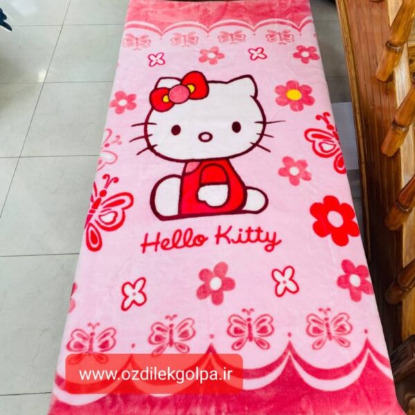 پتو گلبافت مدل برتر یکنفره سایز 220*160 طرح کیتی