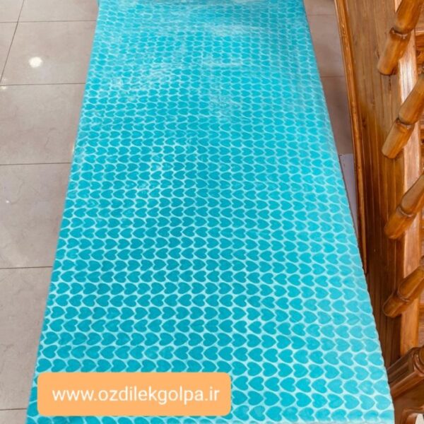 پتوی مخمل مسافرتی شادیلون مدل آرنیکا arnika طرح 1 قلب رنگ آبی سایز یکنفره
