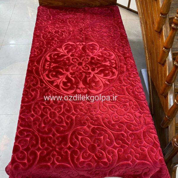 پتو برند گلبافت مدل الوان یکنفره سایز 220*160 رنگ زرشکی گل پخش کد 23-600