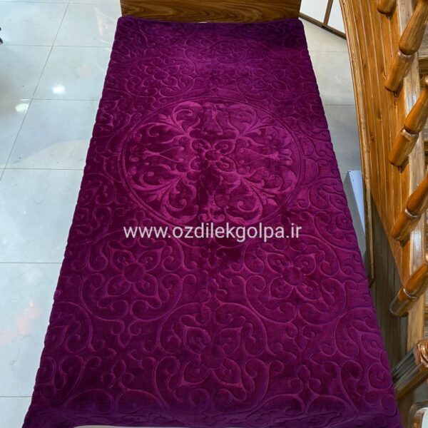 پتو برند گلبافت مدل الوان یکنفره سایز 220*160 رنگ بادمجانی کد 91-350
