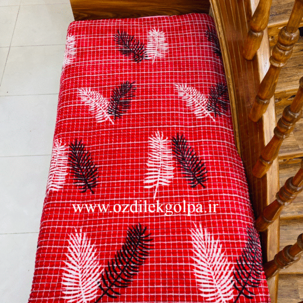 پتو ژله ای مسافرتی یکنفره طرح برگ رنگ بنفش سایز 160*220