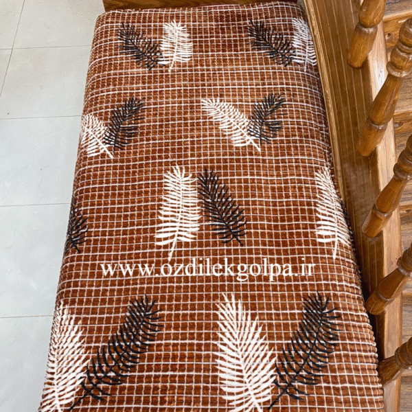 پتو ژله ای مسافرتی یکنفره طرح برگ رنگ قهوه ای سایز 160*220