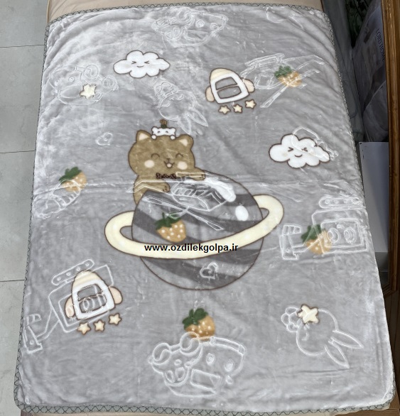 پتو کودک عروسکی دو لایه دو رویه برند TGH طرح کهکشان