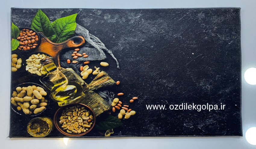 پادری آشپزخانه برند تاپ مت Top mat مدل مخمل دیجیتال پشت چرم سایز 90*50