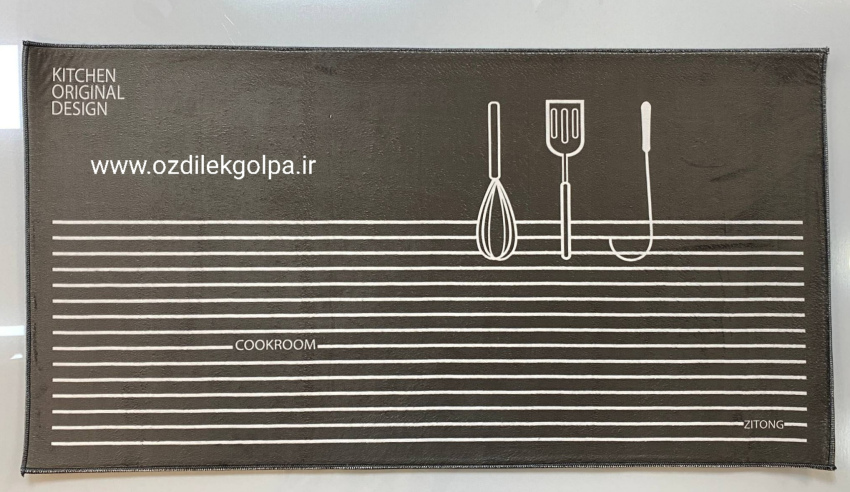 پادری آشپزخانه برند تاپ مت Top mat مدل مخمل دیجیتال پشت چرم سایز 90*50