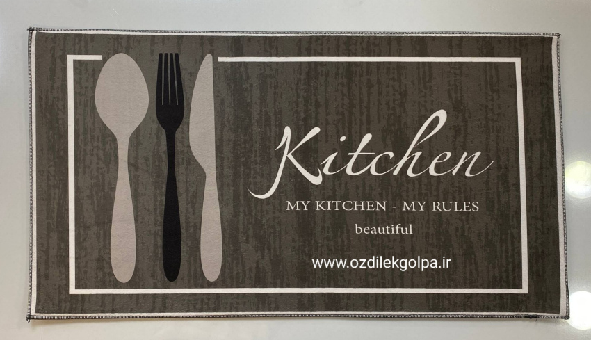 پادری آشپزخانه برند تاپ مت Top mat مدل مخمل دیجیتال پشت چرم سایز 90*50