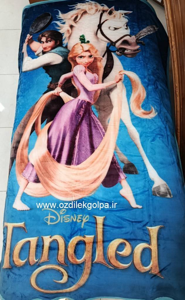 پتو یکنفره دو لایه پشت تدی طرح اسپرت برند پریسان مدل Tangled گیسو کمند سایز 160 در 220